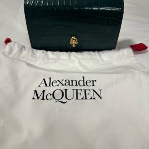 Alexander McQueen Green Croc-Embossed Women's Bag